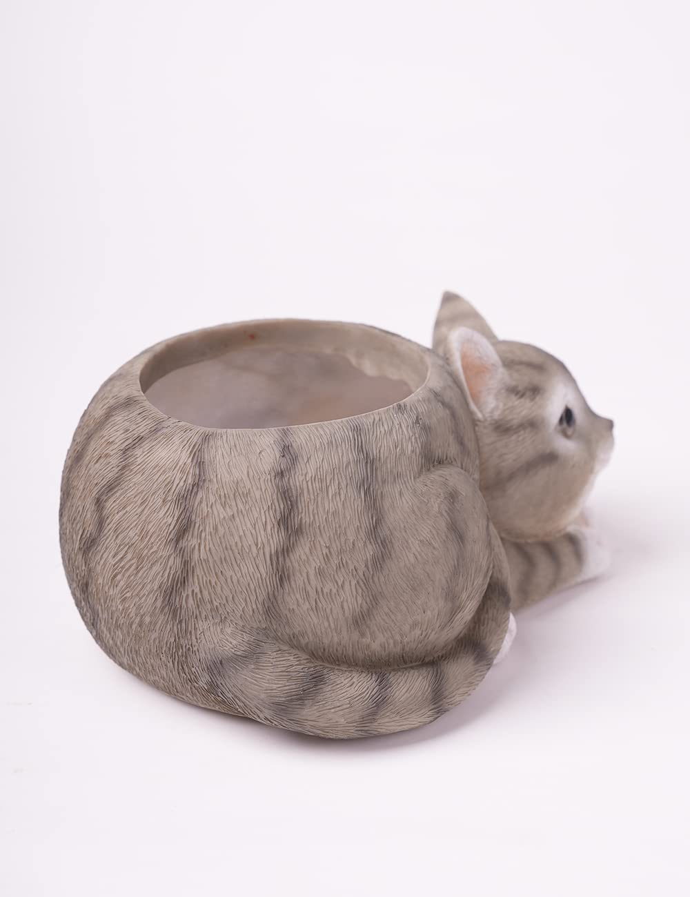 HAUCOZE Cat Statue Planter Succulent Pot Modern Animal Sculpture Home Decor Gift for Bookshelf Garden 7.9 Inch