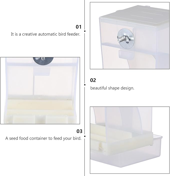 HANABASS Automatic Hanging Bird Feeder with Anti-Spill Feeding Tray Acrylic Seed Feeder for Outdoor Garden Birds and Parrots