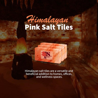 Himalayan Pink Salt Bricks for Spa & Salt Wall – Pack of 20 (8″ × 4″ × 1″) – Natural Himalayan Crystal Salt Tiles for Sauna, Wellness Décor