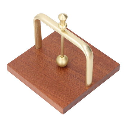 Wood Napkin Holder for Table, Square Tabletop Napkin Dispenser with Metal Lifting Ball, Desktop Tissue Holder for Home, Kitchen, Office, Restaurant, Hotel, Bar (Gold)