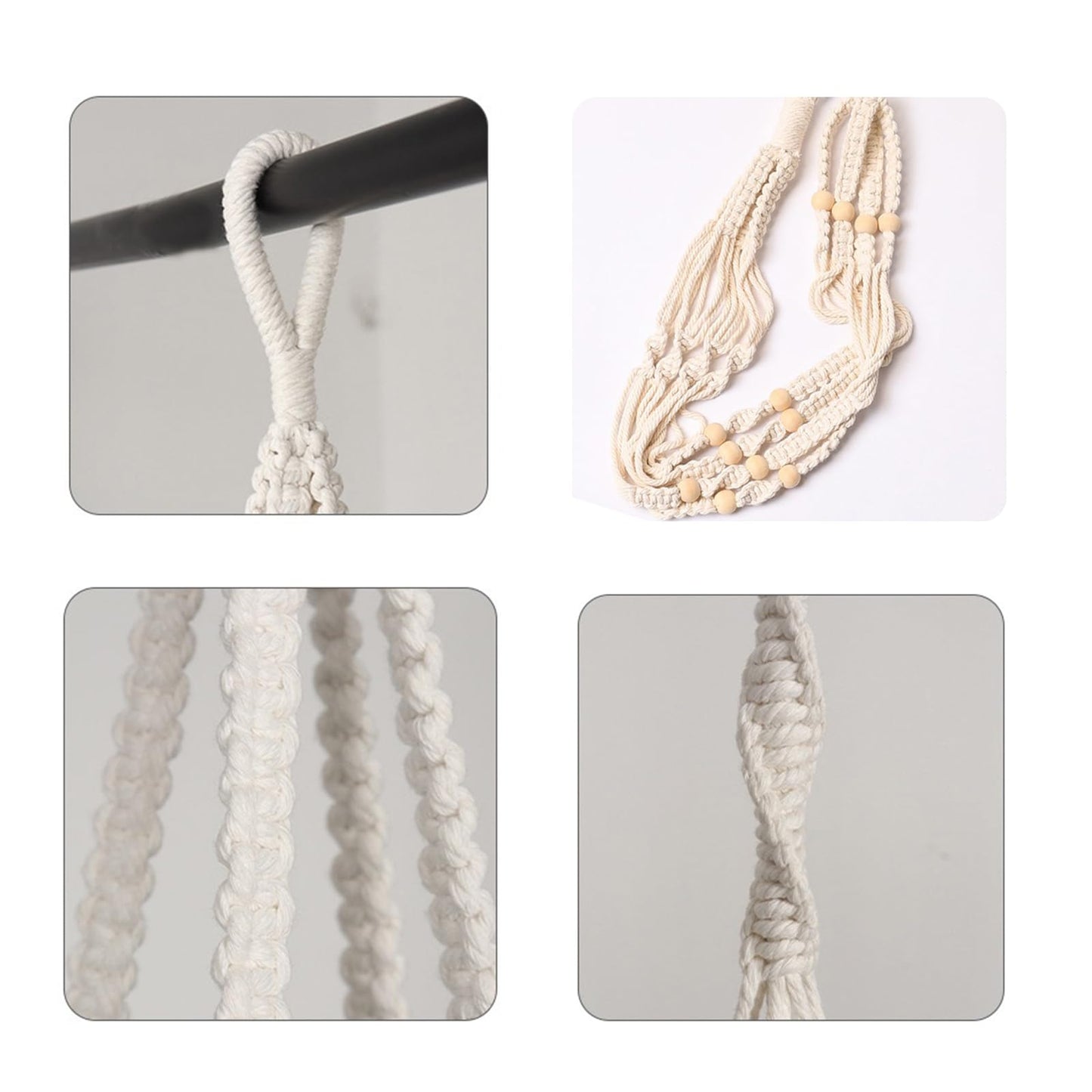 BLEAFLUV Hanging Planters with Macrame Plant Hangers for Indoor Outdoor Plants, 3 Set Hanging Baskets Flower Pots Holders 35''/27''/21'', Self-Watering Pots 7''/6''/5.5'', Boho Home Decor, Black