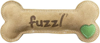 Fuzzl Large Leather Bone Dog Toy Natural and Tough Dog Toys - Long Lasting Chew Toys for Aggressive Chewers - Strong Dog Toy for Dogs and Puppy