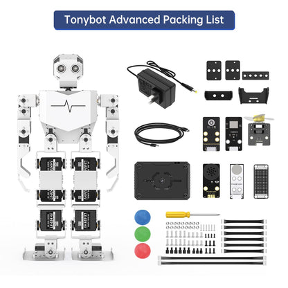 AI Vision & Voice Interaction Robot for Arduino Scratch Python Programming 17DOF Humanoid Robot Large AI Model STEM Project Education Voice Command Walking Dancing Self-Stand Up, Tonybot Advanced kit
