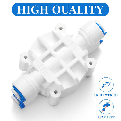 Colingmill 2 Pack 1/4 Inch Tube Automatic Shut off Valve, with Quick Connect Fittings, for Ro Reverse Osmosis Water Filter System, White