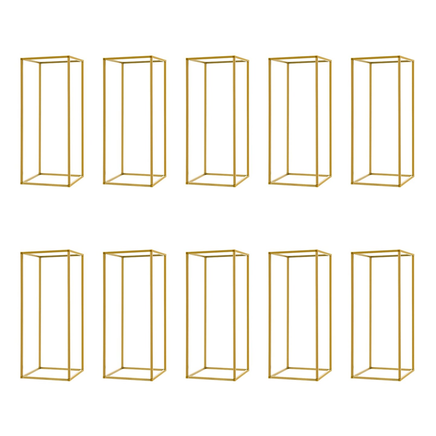 23.6Inch 10 Pcs Column Vases Gold Centerpieces, Tall Centerpiece Stands Metal Flower Stands Gold Wedding Centerpieces Vase for Table Party Wedding Decorations Flower Rack