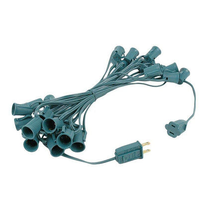 Novelty Lights C7 Christmas Lights Set - Purple Opaque Bulbs - 25 Foot Green Wire - Indoor/Outdoor Use