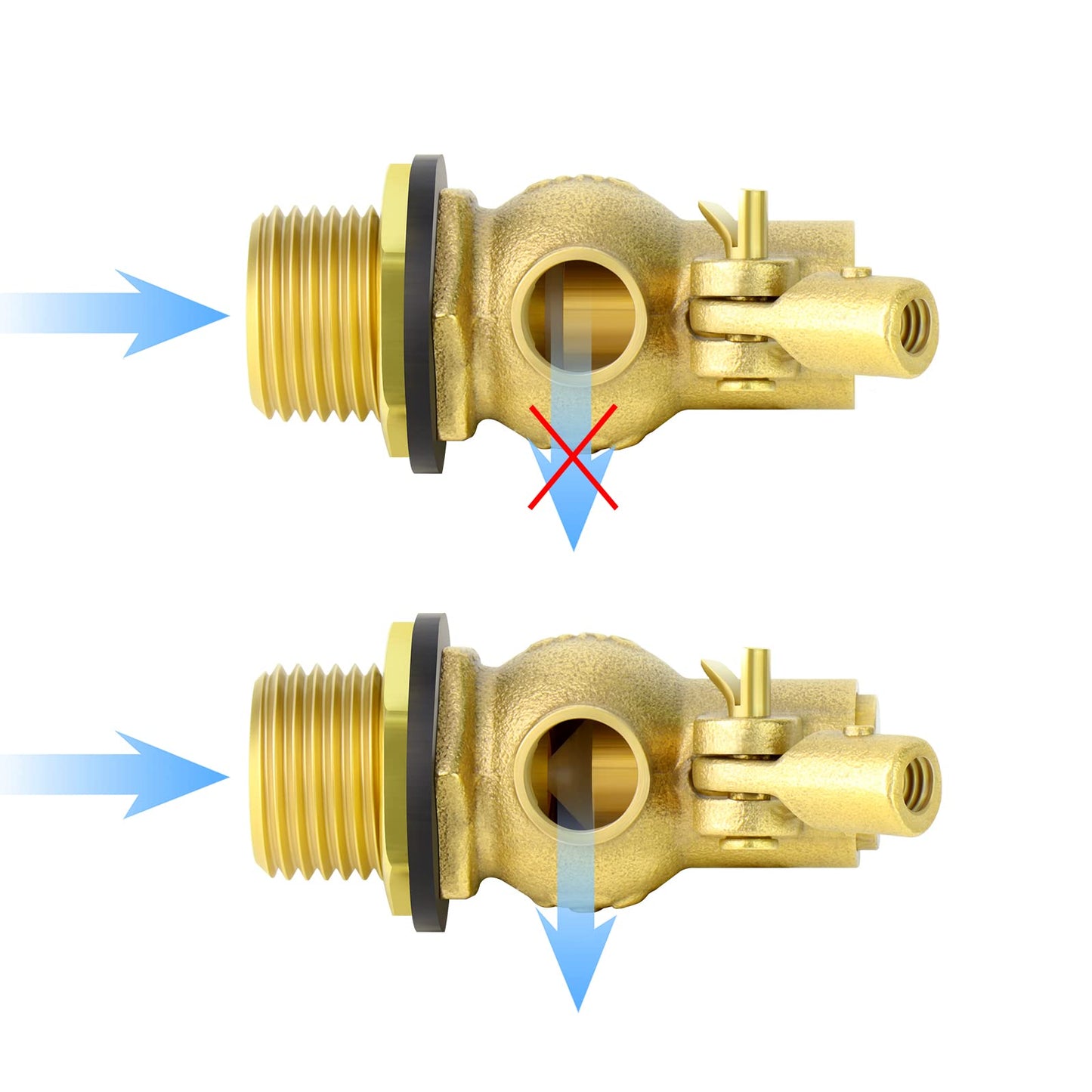 GASHER 2PCS 1/2" 304 Stainless Steel Float Ball Valve with 1/2"G Female x 1/2"NPT Male Adapter, DN15 Adjustable Water Tank Float Ball Valve for Stock Tank Pool Water Level Control