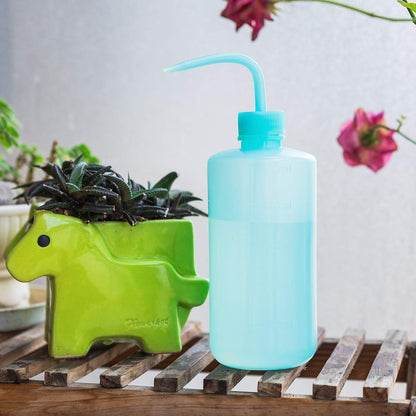 Oubest Squeeze Washing Bottle Succulent Watering Blue Water Squirt Irrigation Squeeze Sprinkling Can Plastic Wash Plant Bottle 500ml 3pc