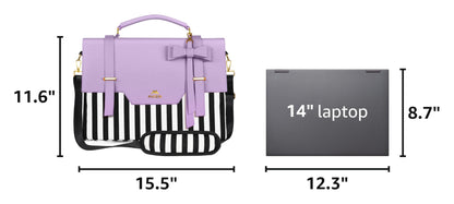 MATEIN Laptop Tote Bag for Women, 15.6 inch Cute Computer Sleeve Case Briefcase with RFID Pocket for Nurse Teacher, Lightweight Messenger Carrying Shoulder Handbag, Sister Gift for Office Work, Purple