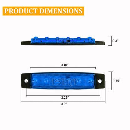 PSEQT 10 Pcs LED Rock Strip Lights Car Exterior Underglow Wheel Fender Well Lighting Kits Waterproof for Golf Cart Wrangler Offroad Truck RV UTV ATV Snowmobile (Blue)