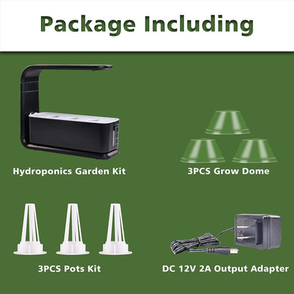 Elevon Hydroponic Growing System, 12-Pod Indoor Garden with LED Grow Light & Height-Adjustable Stand, Quiet Smart Pump Germination Kit, Fresh Harvest Hydroponic Planter for Herbs/Vegetables, Black