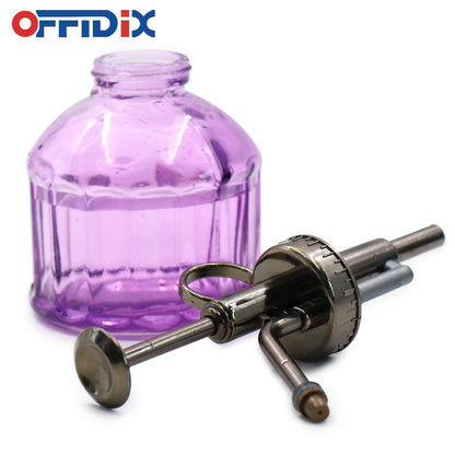 OFFIDIX Glass Watering Spray Bottle,Plant Mister Watering can Indoor with Bronze Plastic Top Pump, Glass Small Watering Can for Garden, Plants, Cleaning (Purple)