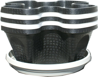 5 Tier Black & Grey Stackable Strawberry Garden - Vertical Gardening Planter Set