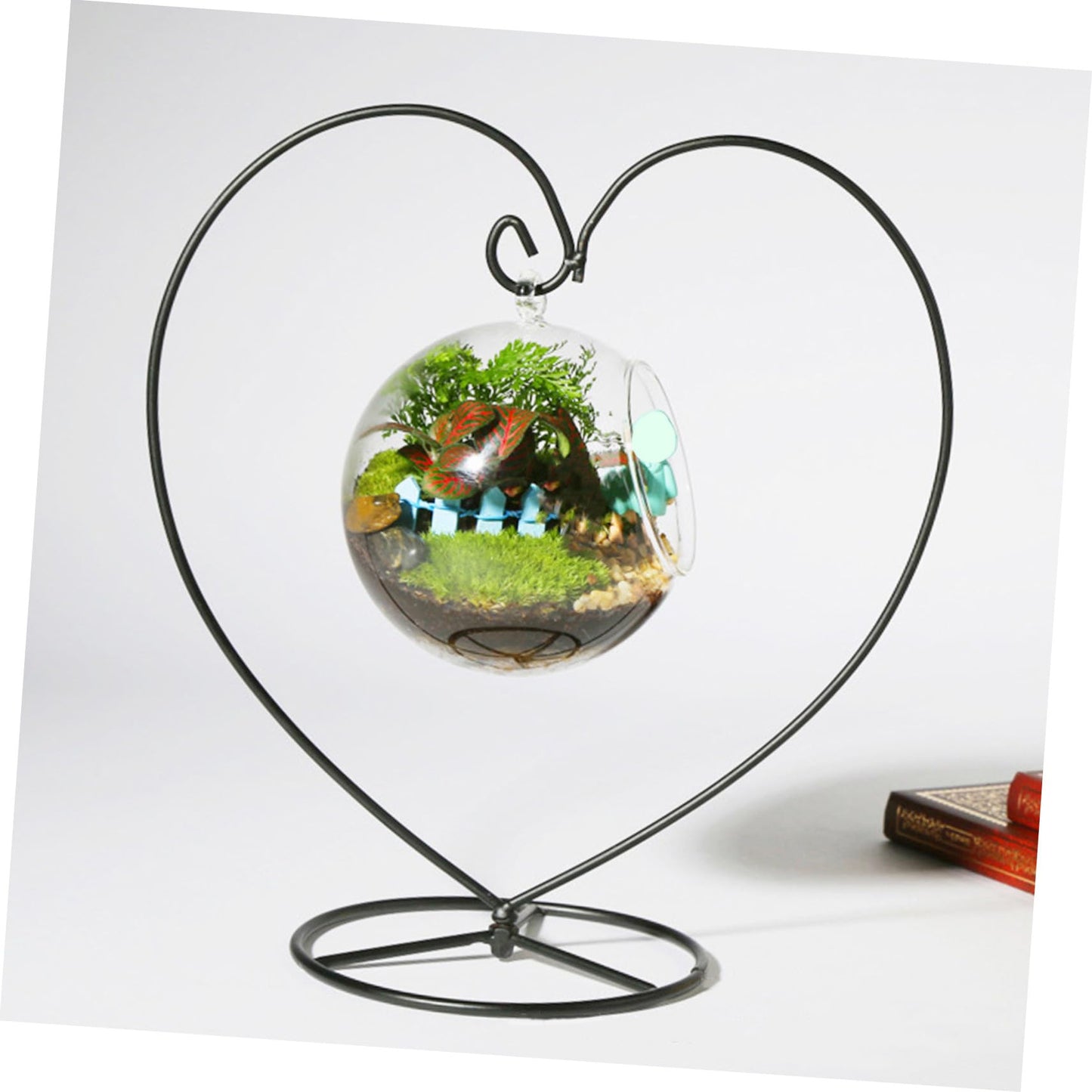 balacoo 1Set Hanging Plant Bracket Sturdy Iron Display Stand with Balls for Micro Landscape Decoration Elegant and Stable Plant Hanger for Home and Office Decor