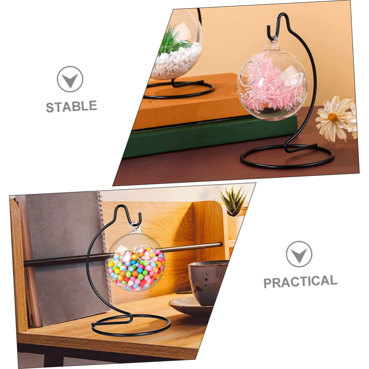 POPETPOP 6Pcs Hook Rack for Hanging Planters Sturdy Micro Landscape Bottle Hanger Stand for Home Decor Wedding and Holiday Displays