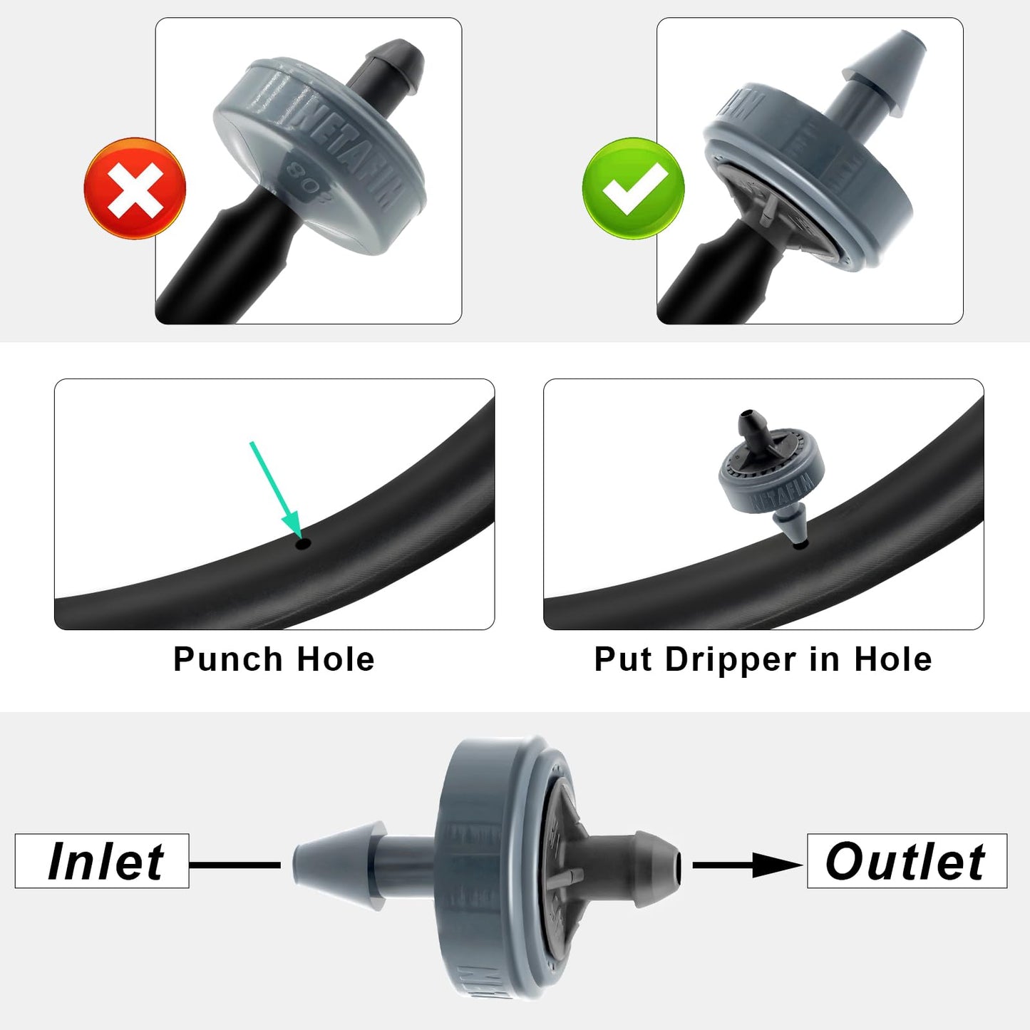 Netafim 1 GPH Woodpecker Jr Pressure Compensating Drip Emitters (50)