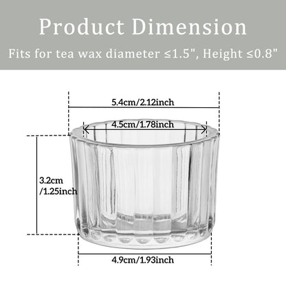 Filltown Clear Tea Light Candle Holders Set of 12, 5cm x 3.5cm Glass Tea Light Holders for Table Centerpiece, Mini Votive Candle Holders for Weddings, Birthday Parties, Home Decor, Table Decor