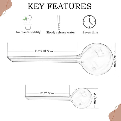 Dorphy Self Watering Globes for Plants - Automatic Watering Bulbs for Indoor & Outdoor Potted Plants, Vacation Plant Care, Water Conservation Device