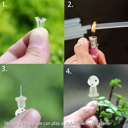 Mini Luminous Fairy Garden Accessories Outdoor, Glow in the Dark Mushrooms, Tree Spirits, Elves Tree Ghosts Figurines Kit with Mini Mushrooms for Garden Yard Bonsai Succulent Terrarium Decorations