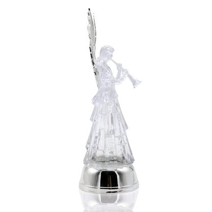DRomance 14" Angel Snow Globe Lantern Battery Operated with 6 Hour Timer Color Changing LED Light Trumpet Angel Swirling Glitter Water Lamp Thanksgiving Christmas Holiday Decor Gift