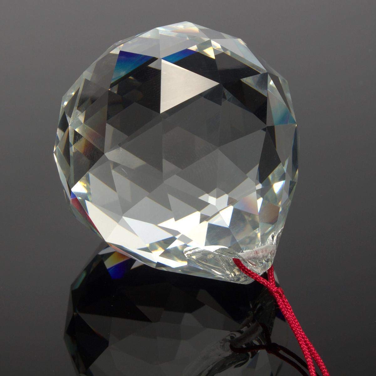 Petrichor Feng Shui Clear Crystal Hanging Ball for Good Luck & Prosperity - Home Decoration/Gifting (70MM)