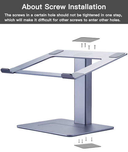 VECOFO Adjustable Laptop Stand, Tall, Strong, Airflow, Suitable for 13.3-17.3 Inch Laptops, Lift Screen to Eye Level for Video Conferences