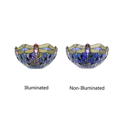 Chloe Lighting SUNNIVA 1 Light Wall Sconce, 12in Wide, Multicolor Glass, Model CH3T524BD12-WS1