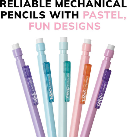 BIC Xtra Smooth Mechanical Pencil with Erasers, 0.7 mm Point, Refillable, 40-Count Pack