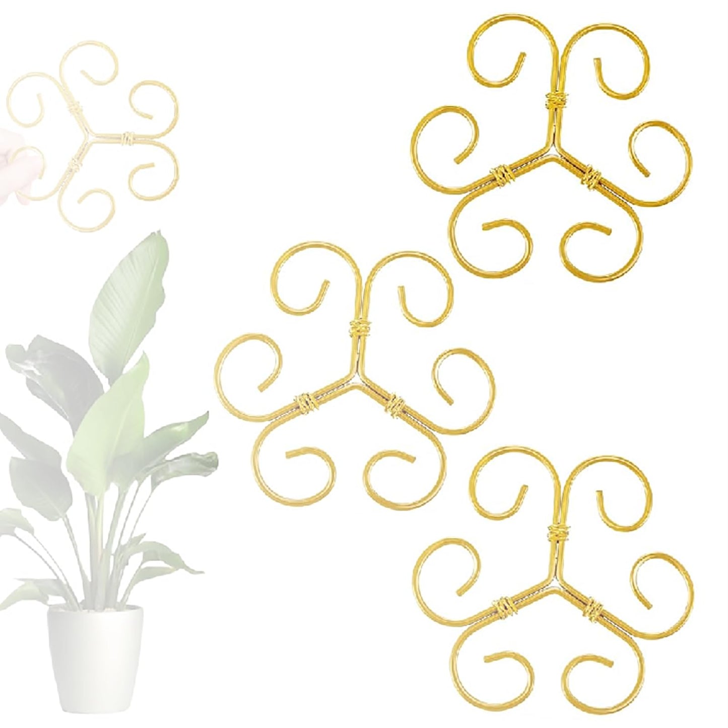 Plant Stem Support Set, Reusable Plastic Climbing Plant Supports Plants Trellis Plant Support for Indoor Plants, Upgrade Plastic Reusable Plant Stabilizer, Indoor Plants Accessories (Heart, 3pcs)