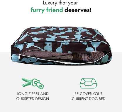 Molly Mutt Huge Dog Bed Cover - Your Hand in Mine Print - Measures 36”x45”x5’’ - 100% Cotton - Durable - Breathable - Sustainable - Machine Washable Dog Bed Cover