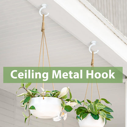 Mkono Macrame Plant Hanger and Ceiling Hooks for Hanging Plants Indoor Outdoor Boho Home Decor