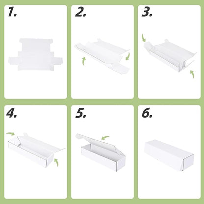 PHAREGE 10 Pack Trading Card Storage Boxes All White for 4000 PC 35pt Cards | 40 Dividers, Sport Card Storage, Card Shipping, Flat Bottom, Shape Well, Easy Fold, Easy Open, DIY Cardboard, Self-locking