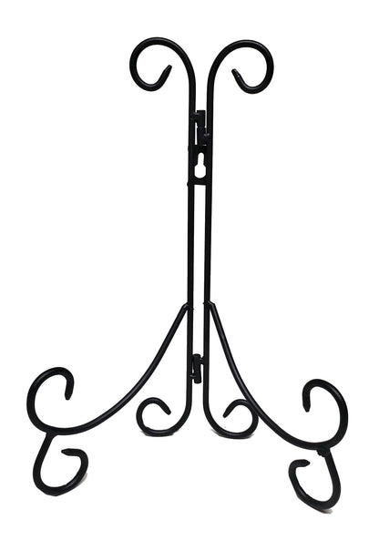 Decorative Black Wrought Iron 12" Plate Stand Easel