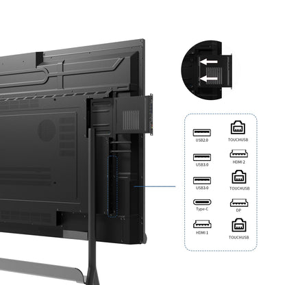 Tiburn INSPUR 65" Ultra 4K UHD Smart Board | Android 13 & Windows 11 Pro Dual OS, 8-Line Array Mic, Auto-Framing Webcam, Enterprise whiteboard for Office, Classroom, Conference Wall Mount Included