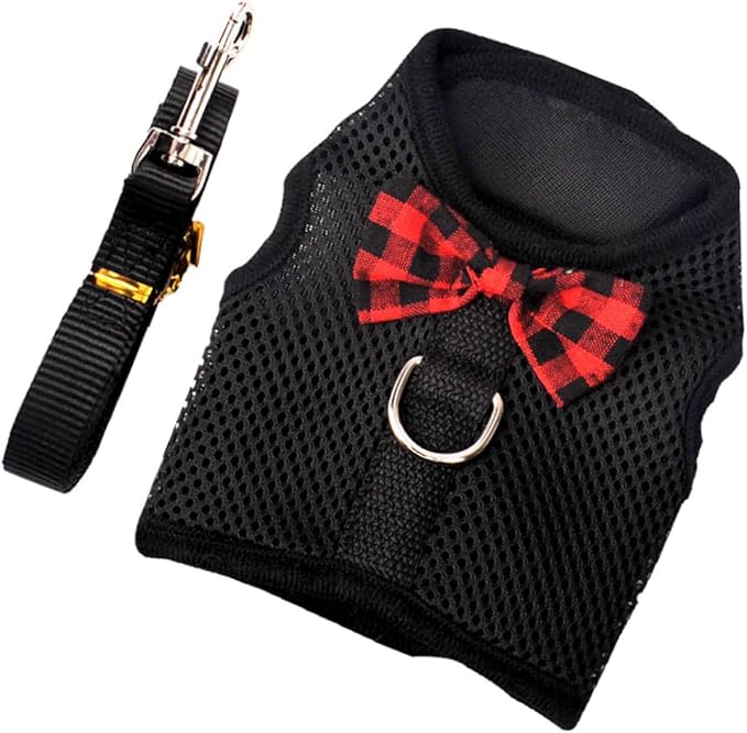 Beaupretty Pet Harness Vest for Small Animals Breathable Mesh Chest Strap Adjustable Size M (30-34Cm) Comfortable No-Pull Leash for Rabbits Guinea Pigs and Squirrels