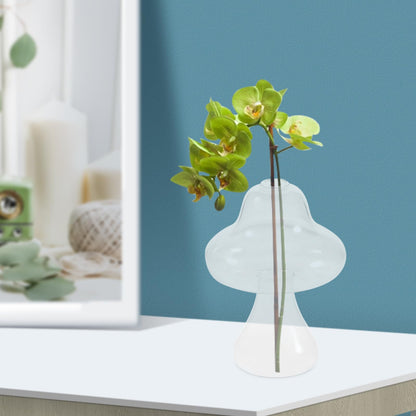 SAFIGLE Mushroom Shaped Glass Vase Hydroponics Flowerpot Plant Container Creative Glass Terrarium for Indoor Home Office Décor
