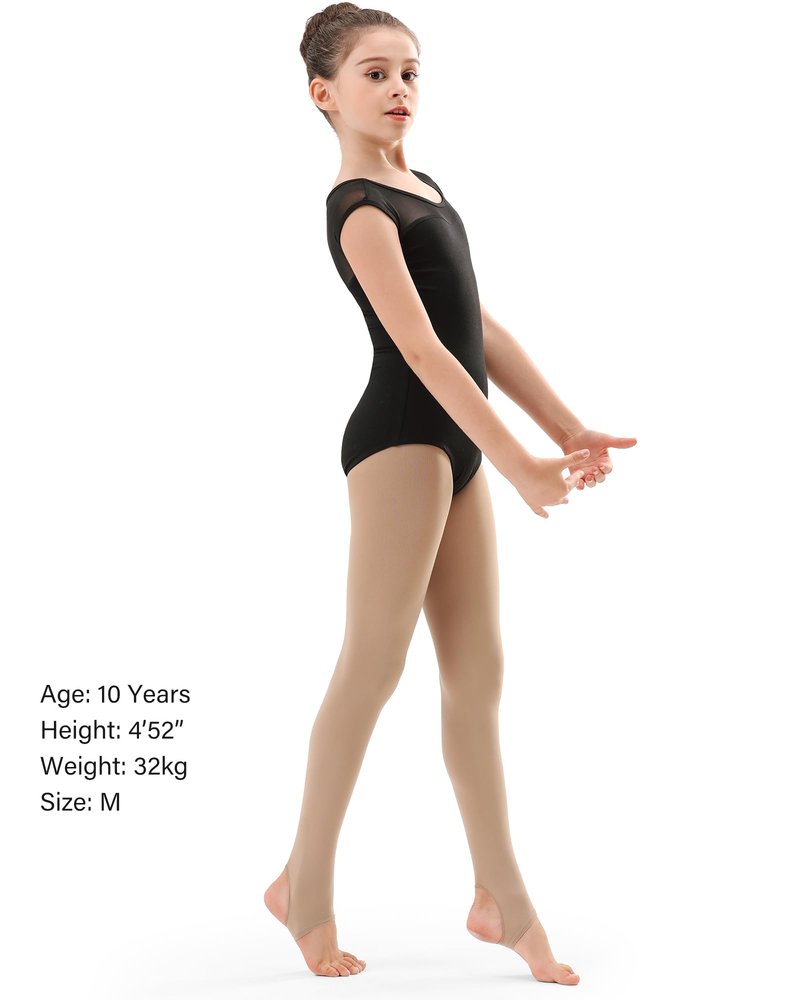 Stelle Girls Women Stirrup Tights Ultra Soft Dance Tights for Ballet, Gymnastics, School (Little Kid/Big Kid/Women)（3 pack Tan，9-14Years）