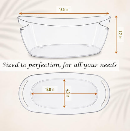 7.5L Ice Bucket for Parties, Set of 2 Beverage Ice Buckets with 2 Ice Scoops & Multifunction Bottle Opener, Large Drink Cooler Tub for Beer Wine Champagne, Plastic Beverage Tub for Bar BBQ Patio