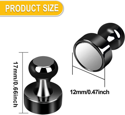 65Pcs Black Magnetic Push Pins, Fridge Magnets for Whiteboard, Small and Strong Push Pin Magnet s for Classroom, Magnetic Decorative, Office, Dry Erase and Map Magnets