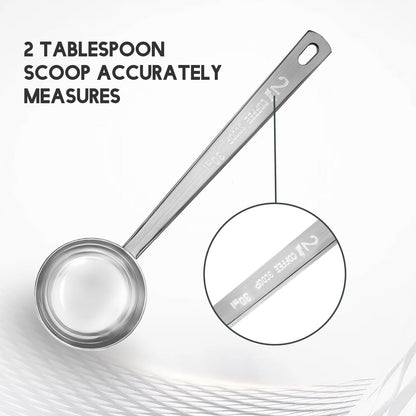 Timoo 5 Pcs Coffee Scoop 2 Tablespoon Scoop Stainless Steel Tablespoon Measuring Spoon Long Handle for Powder Ground Coffee Tea Sugar