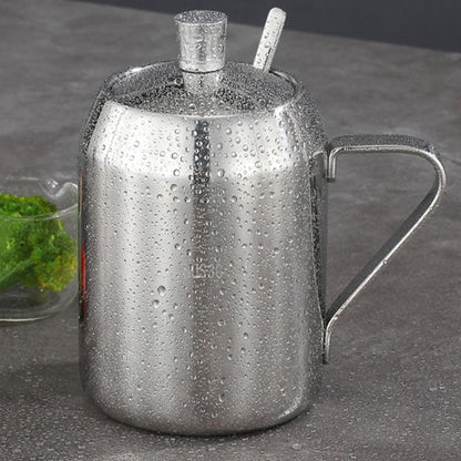 zaoalife Sugar bowl,Salt bowl,Stainless Steel Sugar Bowl with Lid and Spoon, Spice Jar Pepper Salt Pot Condiment Pot,Kitchen Seasoning Container,Small Condiment Container for Home and Kitchen