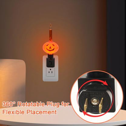 Lasumora Halloween Night Light, Bubble Night Light Plug in LED Pumpkin Jack O' Lantern, Halloween Decor Indoor for Party Gift with Swivel Plug, Bubbling Glitter Bulb, Orange Liquid