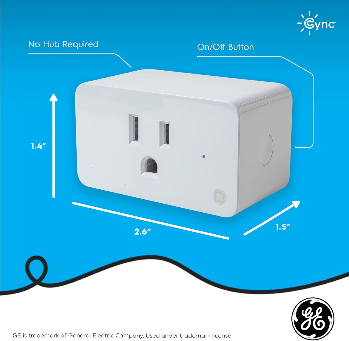 GE Lighting 252811 Voice Control Cync C-Life Smart Plug