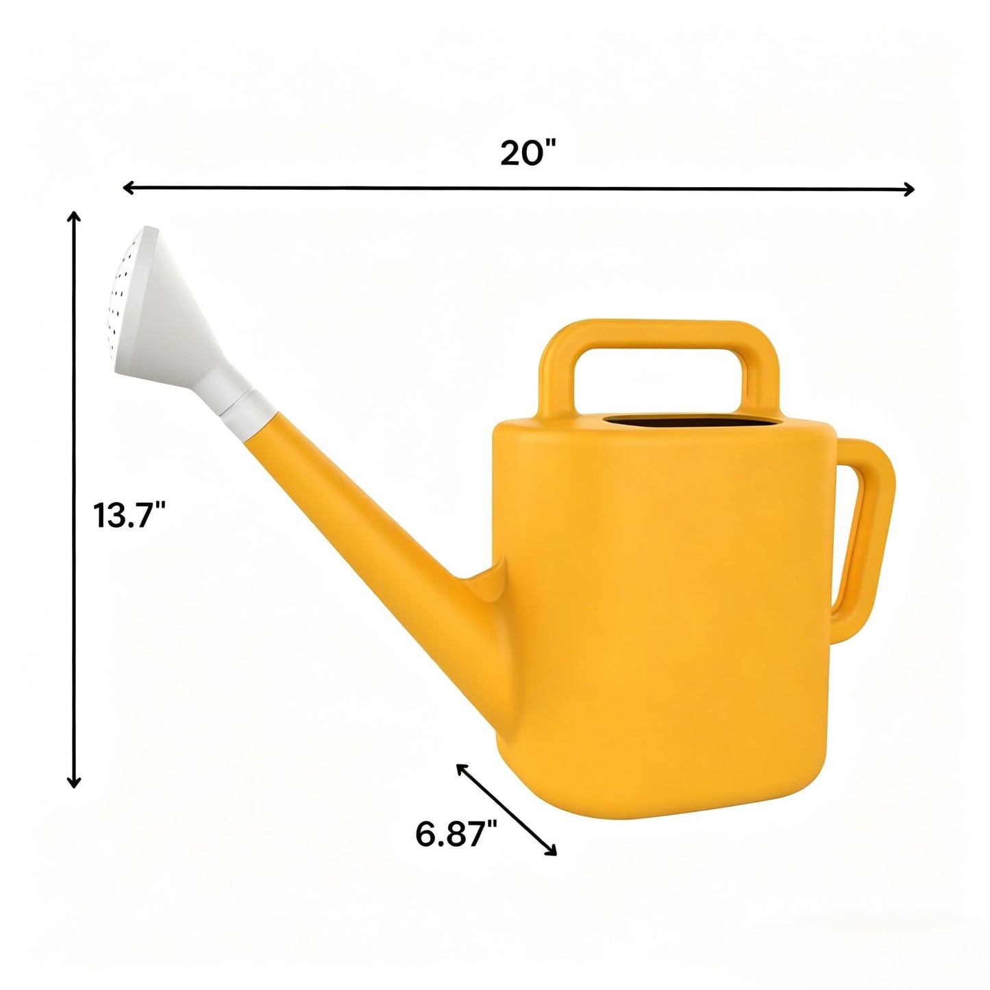 2 Gallon Watering Can for Outdoor Plants, Large Garden Watering Can with Detachable Sprinkler Head, Heavy Duty Resin Water Canner for Flowers, Indoor & Potted Plants (Daisy Yellow)