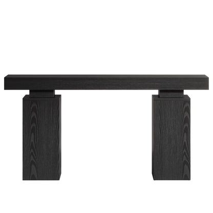 Tribesigns 63-Inch Long Console Table, Farmhouse Entryway Table Behind Couch, Wooden Foyer Stand Entry Station, Modern Hallway Accent Furniture for Living Room Decor, Entrance, Black
