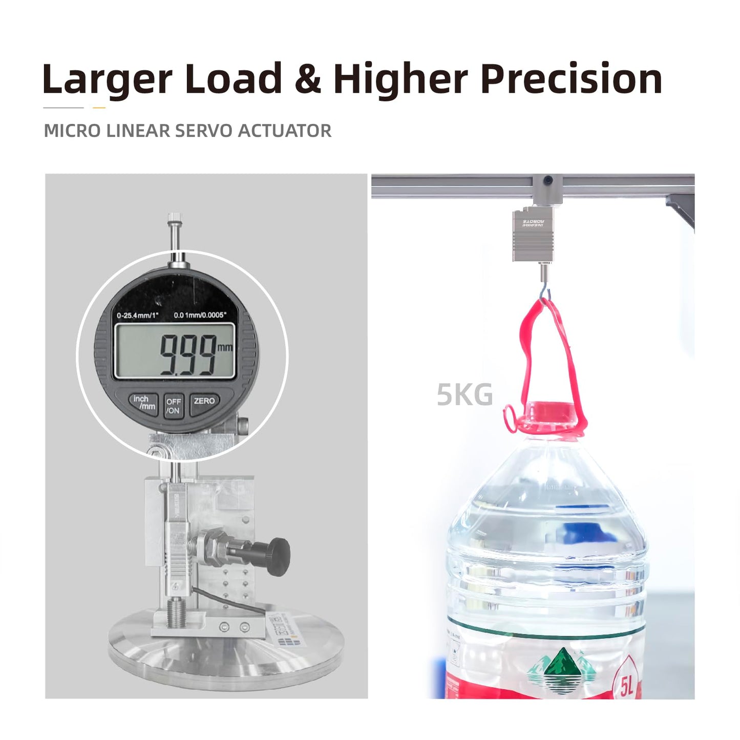 INSPIRE ROBOTS LAS High Precision Micro Linear Servo Actuator,Stroke 10mm,Force 12.6lbs(56N), Drive&Control Integrated| for Robotics,Industrial Automation,Biomedical Instrument,Education|LAS10-031D
