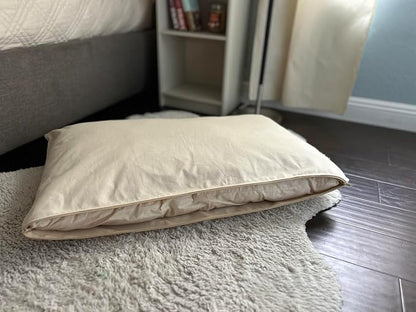 Natural Cotton Canvas Dog Bed – Raw Cotton Filled Pet Cushion Insert, Breathable Eco-Friendly Dog Mattress, Durable Washable Cover with Zipper (Natural, Medium 42"x29"x4")