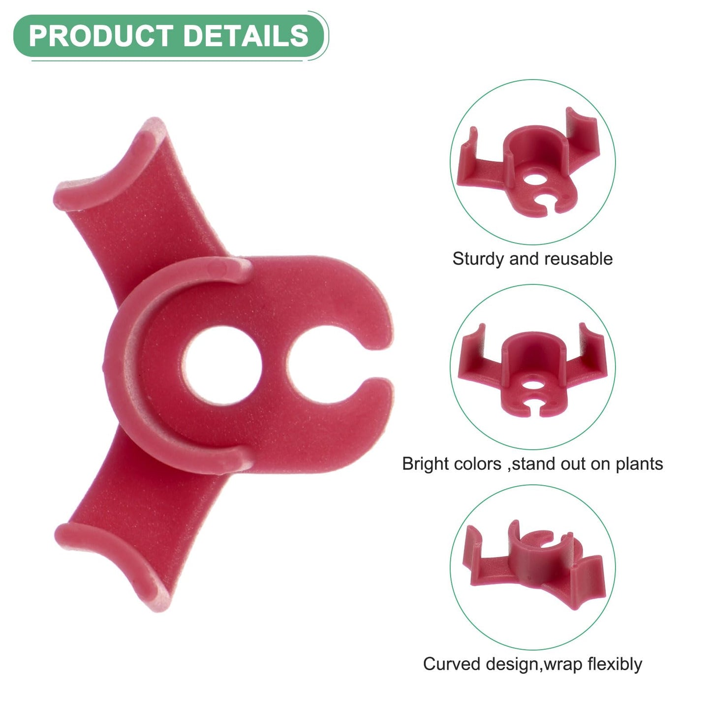 M METERXITY 80-Pack Plant Bender, 1.4x1 Inch 90 Degree Adjustable Plant Training Clips Plant Stem Low Stress Plant Branch Trainer Clips for Plant Gardening/Flowers/Climbing Plants[Red+White]