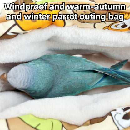 Warm Bird Carrier Bag for Winter Shoulder/Hand Bag Outdoor Portable Travel Carrier with Air Holes for Parakeets Lovebirds Conures Quarkes Caique (Grey,Large)