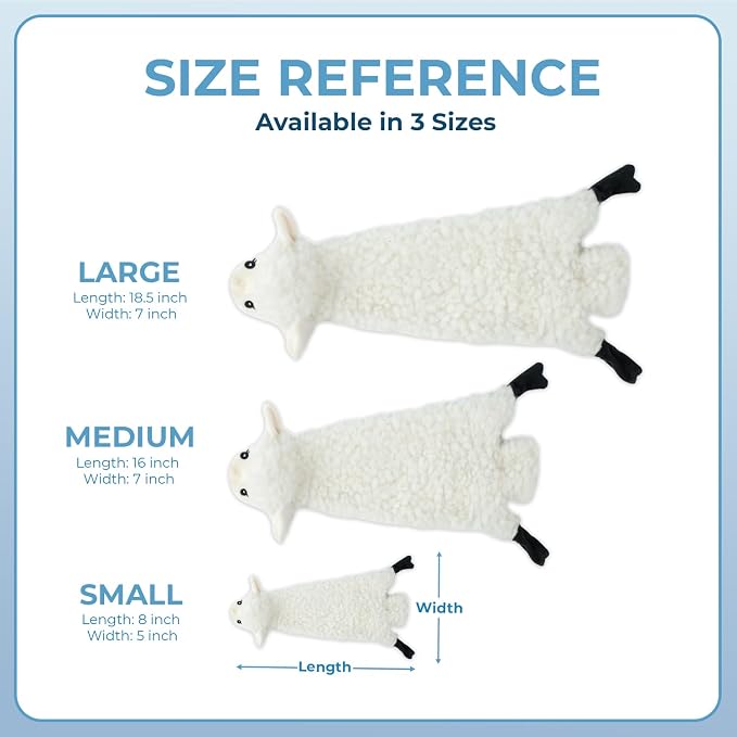Best Pet Supplies Squeaky Dog Toys with Soft Durable Fabric for Small, Medium and Large Pets Interactive Toy for Indoor Play, Supports Active Biting and Play - Sheep, Large